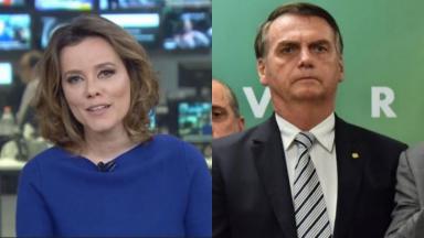 Natuza Nery e Jair Bolsonaro 