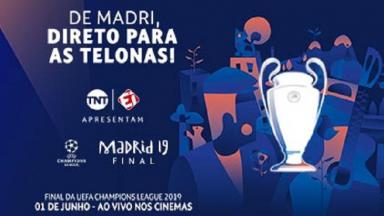 Banner de divulgação com informações sobre a final da UEFA Champions League 