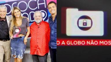 Equipe do "Fofocalizando" e logotipo do quadro "Isso a Globo Não Mostra" 