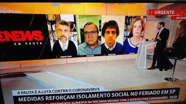 Marcelo Cosme e os comentaristas do Em Pauta, na Globonews 