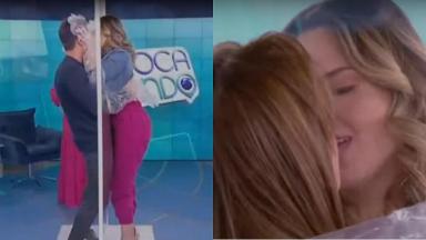 Ana Paula Renault beijando Flor e Cartolano 