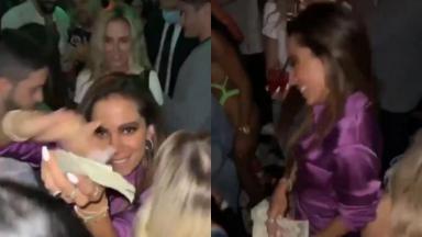 Anitta faz chuva de dólares em meio a aglomeração em festa nos EUA 