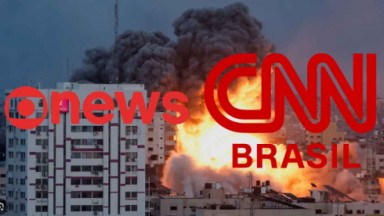 Montagem com os logotipos da GloboNews e CNN Brasil 