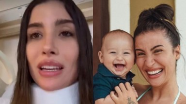 Bianca Andrade em fotos com o filho e no hospital 