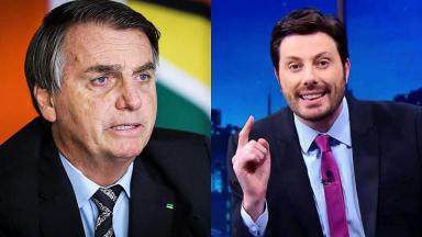 Jair Bolsonaro (à esquerda) e Danilo Gentili (à direita) em foto montagem 