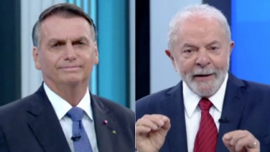 Jair Bolsonaro e Lula em debate na Globo 