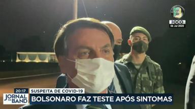 Jornal da Band noticia teste para Covid-19 realizado pelo presidente Jair Bolsonaro 