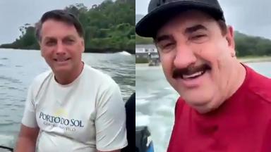 Jair Bolsonaro e Ratinho pescam em Santa Catarina 