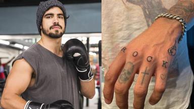 Caio Castro e tatuagem de Rock 