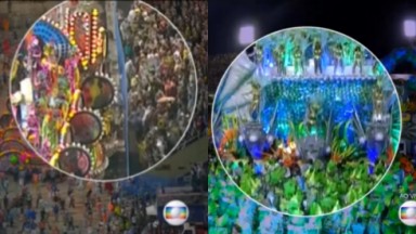 Momentos de acidentes durante transmissão de Carnaval Globeleza 