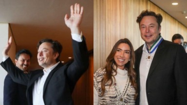 Fotos de Fábio Faria e Patrícia Abravanel com Elon Musk 