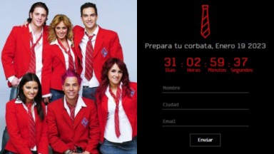 Montagem de fotos do RBD na época da novela com anúncio em site 