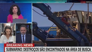 Tela da CNN Brasil falando sobre o submarino Titan 