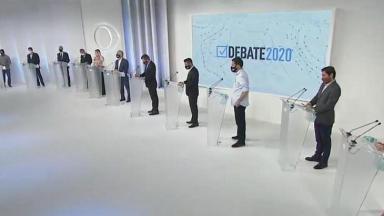 Candidatos a prefeito de São Paulo no debate da Band 