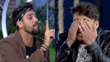 Diego Grossi e Lucas Viana durante o reality show A Fazenda 2019 
