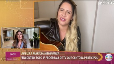 Fátima Bernardes no Encontro falando sobre Marília Mendonça 