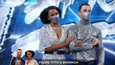 Felipe Titto e Brennda na apresentação da Dança dos Famosos 