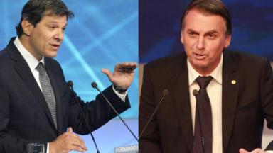 Os candidatos Jair Bolsonaro e Fernando Haddad 