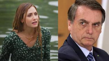 Petra molhada; Jair Bolsonaro sério 