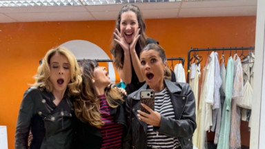 Flávia Alessandra nos bastidores de Quem Ama Cuida 