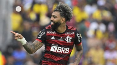 Gabi durante disputa do Flamengo 