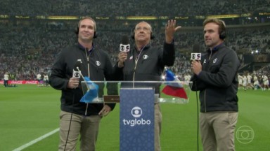 Galvão Bueno, Caio Ribeiro e Roger Flores na final da Copa 