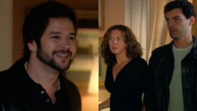 Murilo Benício, Patricia Pillar e Carmo Dalla Vecchia em cena da novela A Favorita, em reprise no Vale a Pena Ver de Novo, na Globo 