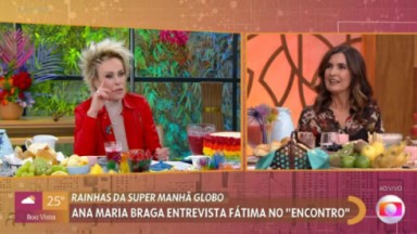  Ana Maria Braga e Fátima Bernardes em entrevista no Encontro, na Globo 