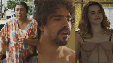 Regina Casé, Caio Castro e Letícia Colin em cenas do último capítulo de Todas as Flores 