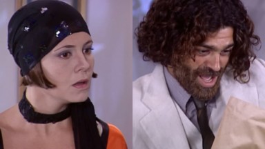 Adriana Esteves e Eduardo Moscovis em cena da novela O Cravo e a Rosa, em reprise na Globo 