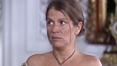 Tássia Camargo como Joana em cena da novela O Cravo e a Rosa, em reprise na Globo 