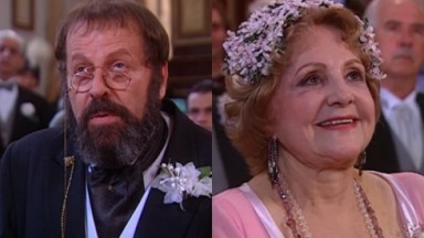 Carlos Vereza e Eva Todor em cena da novela O Cravo e a Rosa, em reprise na Globo 