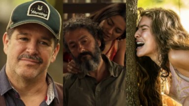 Murilo Benício, Marcos Palmeira, Dira Paes e Alanis Guillen em Pantanal, novela da Globo 