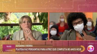 Susana Vieira responde perguntas da plateia no Encontro desta terça-feira (23), na Globo 