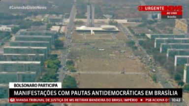 Imagem aérea da manifestação de 7 de setembro exibida pela GloboNews 