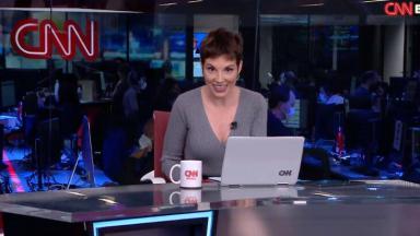 Glória Vanique durante apresentação do CNN Prime Time 