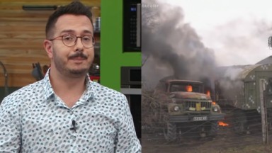 André Manttovani no Melhor da Tarde; Caminhões do exército incendiados 