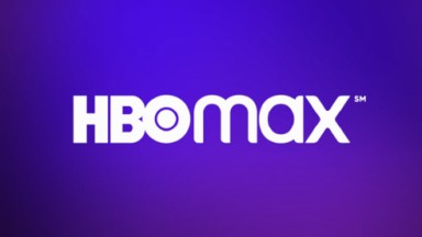 Logo da HBO Max branco no fundo lilás  