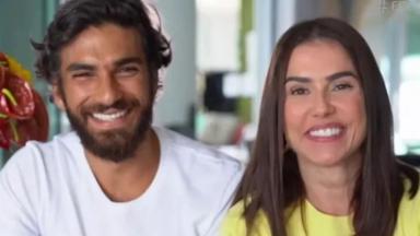 Hugo Moura e Deborah Secco em entrevista ao É de Casa, na Globo 