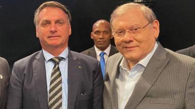 O presidente Jair Bolsonaro e o apresentador Milton Neves 