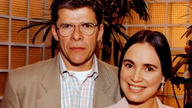 José Mayer e Regina Duarte na novela História de Amor, exibida em 1995 na Globo 