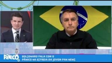André Marinho e Jair Bolsonaro no programa Pânico 
