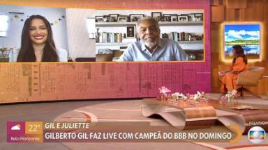 Juliette e Gilberto Gil participam do programa Encontro com Fátima Bernardes de forma virtual 