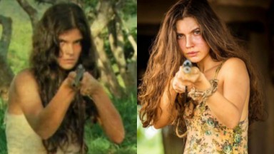 Cristiana Oliveira e Alanis Guillen no papel de Juma Marruá, de Pantanal 