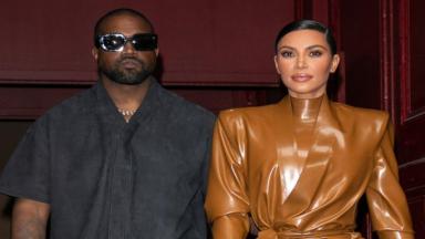 O casal Kanye West e Kim Kardashian 