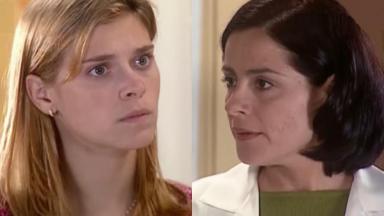 Carolina Dieckmann e Soraya Ravenle em cena de discussão das personagens Camila e Yvete na novela Laços de Família 