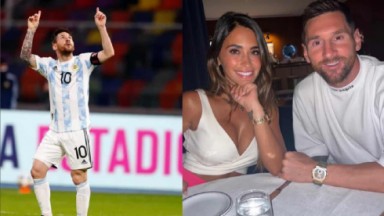 Lionel Messi e a esposa Antonella Roccuzzo 
