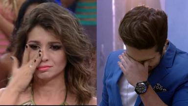 Paula Fernandes e Luan Santana chorando 