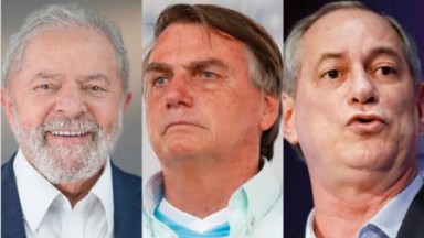 Lula, Bolsonaro e Ciro, que podem estar no debate, em montagem 
