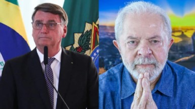 Bolsonaro (à esquerda) e Lula (à direita) em foto montagem 